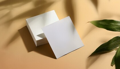 Minimal Square Cards Mockup with Shadow Overlay