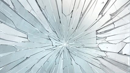abstract white broken glass cracks mirror shatter effects anime cartoon style background from Generative AI