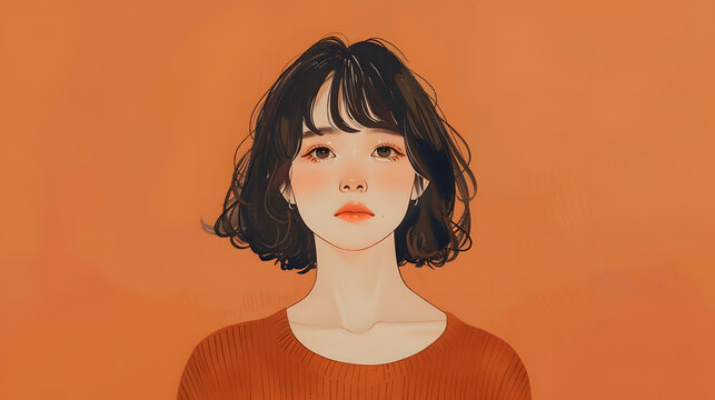 A charming plump 40-something Japanese woman with small eyes, exuding a sense of warmth and approachability