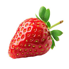 Fresh Red strawberry on transparent background, png	