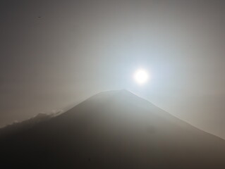 ダイアモンド富士を田貫湖から撮影した風景