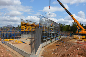 construction site with cranes