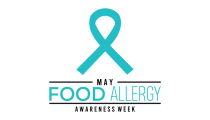 Food Allergy Awareness Week observed every year in May. Template for background, banner, card, poster with text inscription.