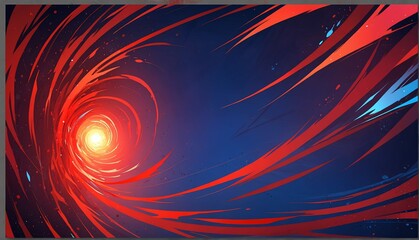 abstract red to blue gradient spiral flame burning spa sparks effects anime cartoon style background from Generative AI