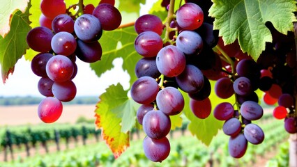 red grapes on the vine