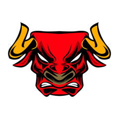 Red Face bull Illustration Vector Desin Artwork