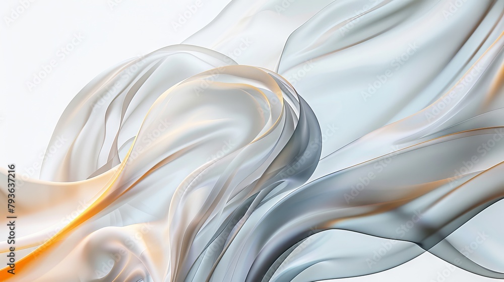 Poster mesmerizing abstract swirls capture the fluidity and beauty of motion against a pristine white backd