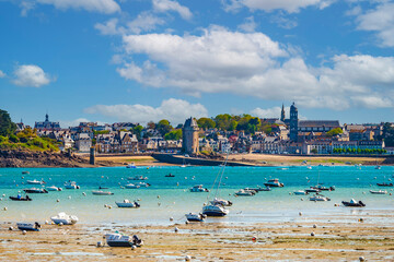 The Solidor tower of the fortified town of Saint-Malo, a famous corsair town. - obrazy, fototapety, plakaty