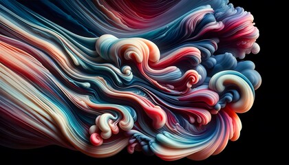 Obraz premium Swirling Abstract Art with Colorful Liquid Waves