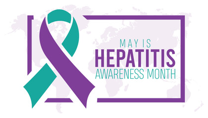 Hepatitis awareness month observed every year in May. Template for background, banner, card, poster with text inscription.
