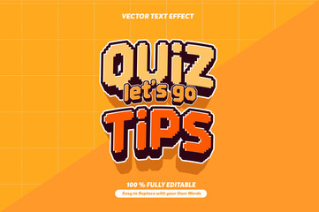 Editable text effect quiz time and quiz tips 3d cartoon template style premium vector. Square banner template for social media posts, mobile apps, banners design, web or internet ads.	
