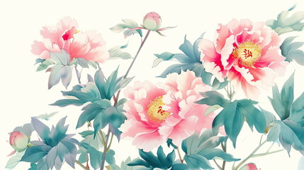 芍薬の花模様