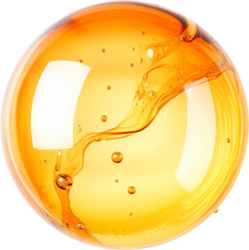 orange bubble isolated on white or transparent background,transparency 