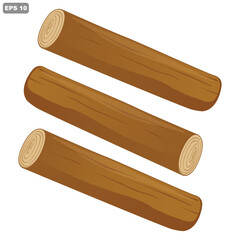 Wooden Logs Brown vector. Cut wood vector illustration to make poster decoration. Forest wood, big wood, pine trees, furniture wood