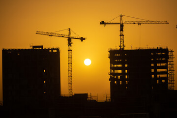 A construction silhouette to show construction work in progress
