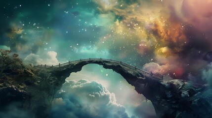 Abstract concept of dreams as a bridge between the conscious and subconscious mind