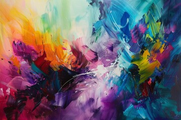 Abstract painting with vibrant colors, representing the artist's unique vision