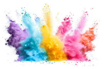 powder party with a cute  illustration of colored powder exploding in a playful display against a...