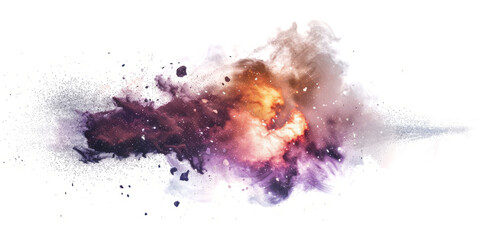 Infinite Space Dust Explosion on white background