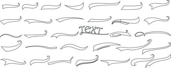 swirl typographic vector elements, decorative TEXT elegant typography designs, decorative separators, sense of motion