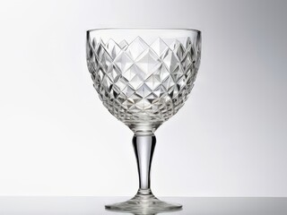 vaso de cristal en fondo blanco