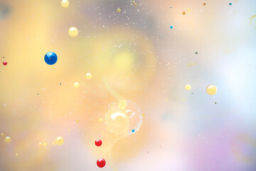 Abstract art with watercolour splashes and dots for creative background or wallpaper macro