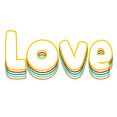 Colorful Love yourself good word png file 