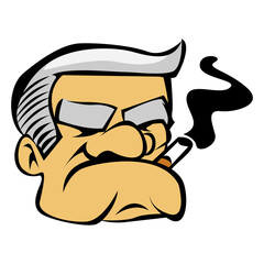 Smoking Vibes in smoking area cartoon vector drawing Illustration
