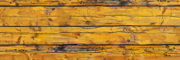 Textures of aged yellow wooden boards in the background