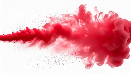 Ruby Haze: Red Smoke on Clear Background