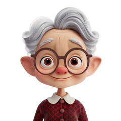 3d portraits of happy people on a white background. Cartoon characters old women, vector illustration