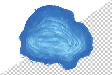 Watercolor spot, paint, brush, stroke, circle, or round, grunge, blue, transparent, background, vector illaustration