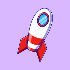 Rocket Spaceship Cartoon Vector Icons Illustration. Flat Cartoon Concept. Suitable for any creative project.