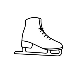 skates black outline on transparent background, 
