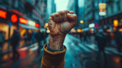Fist protest hand activist people social fight. - obrazy, fototapety, plakaty
