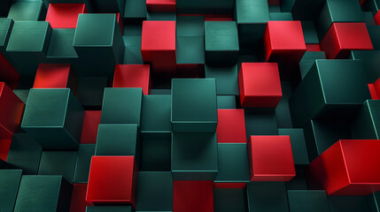Abstract 3d rendering of chaotic geometric shapes. Creative background design with cubes. AI.