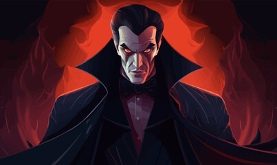 count Dracula vampire illustration concept art vector