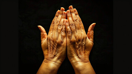 hands praying with white background - obrazy, fototapety, plakaty