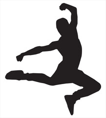 Man jumping Silhouette . Vector illustration