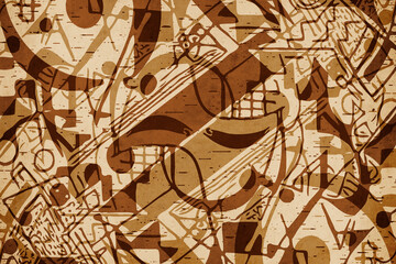 Abstract background in vintage style. Stylized old with grain. For use in graphics, for printing on wall decorations. - obrazy, fototapety, plakaty