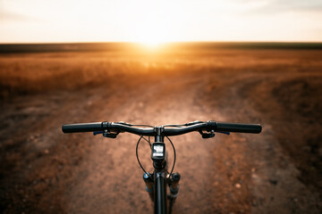 Sunset Adventure Through Nature whilke riding bike.