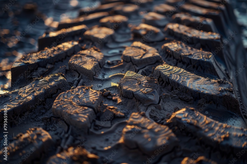 Poster gradient tire tracks for a rugged and adventurous theme