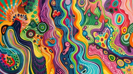Intriguing psychedelic patterns drawing the viewer into a world of imagination