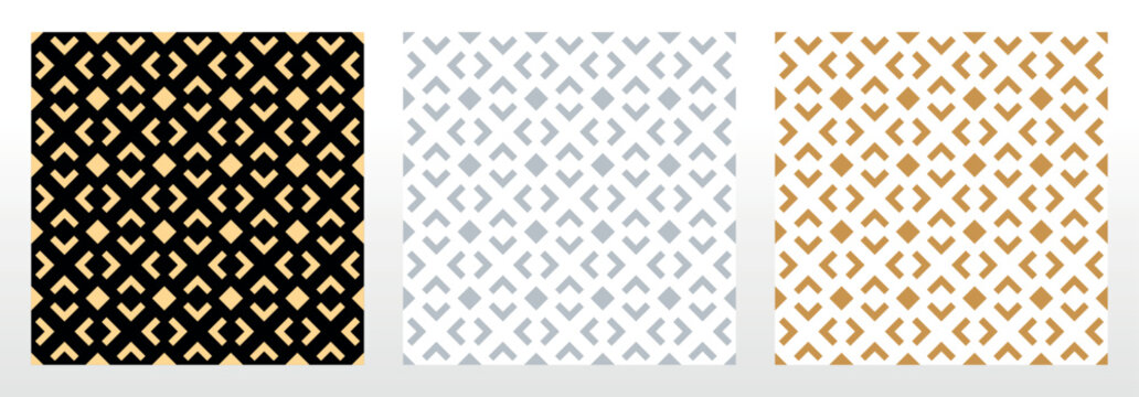 Set of abstract geometric patterns. Seamless vector backgrounds. Colored ornaments Graphic modern patterns Simple lattice graphic design