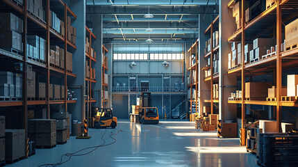 An innovative and high-tech warehouse for storing finished goods.