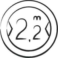 シンプルな標識の筆書き単品イラスト　最大幅