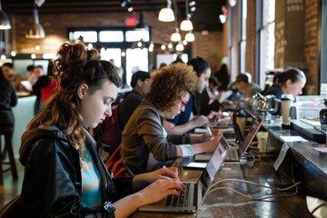 Obraz premium Professional Photography of a crowded event venue with attendees networking and socializing, exemplifying the social engagements and commitments, Generative AI