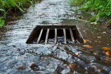 Stormwater drain in natural setting