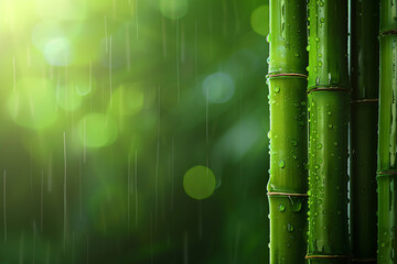 bamboo forest background, Purity of nature concept, Generative Ai
