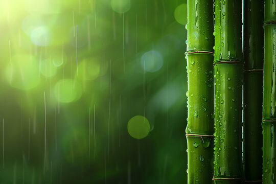 bamboo forest background, Purity of nature concept, Generative Ai